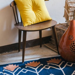 Floral Blue Kilim Area Rug Runner - Flatwoven Living Room Bedroom Decor Trendy Statement Aesthetic Wool Rugs Low Pile Size 3x5 5x8 8x10 - thumbnail 3