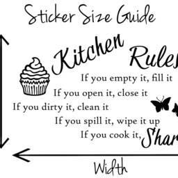 Kitchen Rules Quote, Vinyl Wall Art Sticker Decal Mural. Home, Decor. Kitchen, Dining Room. Family Inspirational Motivational Quote - thumbnail 3
