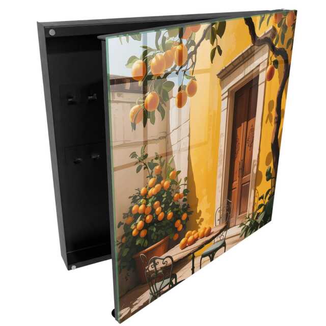 Orange Patio Key Cabinet For Home, Yellow Box Wall, Painterly Nature, Lovers Of Nature & Sun - image 1