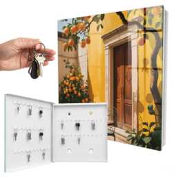 Orange Patio Key Cabinet For Home, Yellow Box Wall, Painterly Nature, Lovers Of Nature & Sun - thumbnail 2