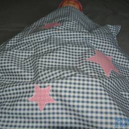 "Baby Blanket Incl. With Name ""Karo Grey-Pink Stars" - thumbnail 4