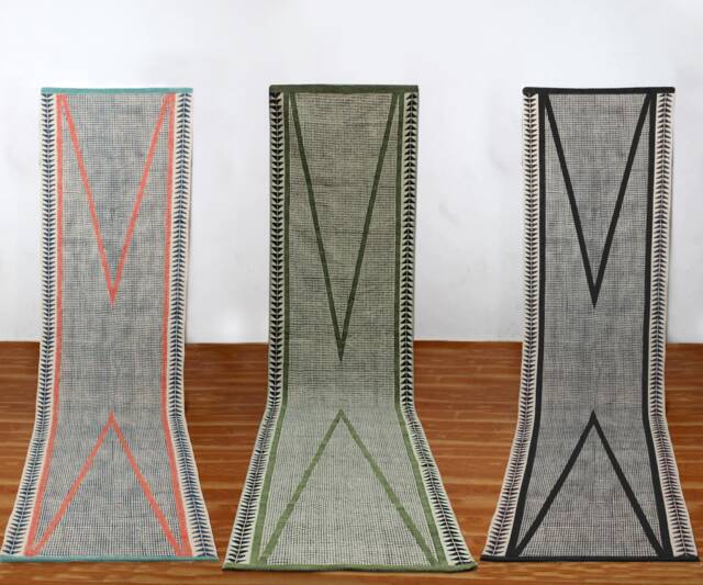 Hallway Runner Kilim Cotton Carpet Kitchen Dining Room Rug Hand Block Printed Area Stair Woven Durries 3x10 5x10 4x15 Feet - image 1