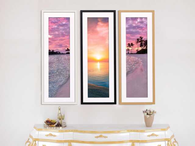 Panoramic Black White Oak Photo Frame With Mount, Wall Art Home Decor Poster - image 1