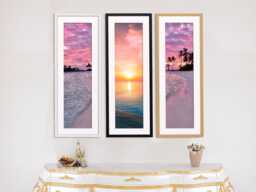 Panoramic Black White Oak Photo Frame With Mount, Wall Art Home Decor Poster