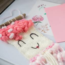 Pink Nursery Handwoven Wall Hanging Driftwood Tapestry