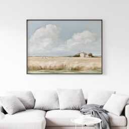 Wheat Field Poster, Windmill Landscape Print, Country Wall Art, Paper - thumbnail 3