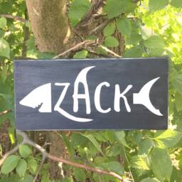 Custom Shark Name Sign For Kids, Perfect Kids Bedroom Decor, Nursery Wall Art. Personalized Childrens Name - thumbnail 2