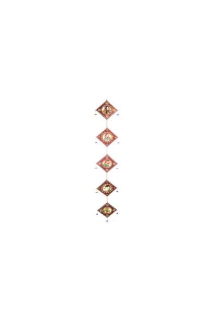 5 Piece Gem Stone Painted Wall Hanging Decor Indian Art - image 1