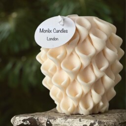 Larges Scented Pillar Candle, Sculptural Candle, Aesthetic Room Decor, Wedding Table Decor, Dinner Candles, Candle Gift For Her, Geometric Candle - thumbnail 2