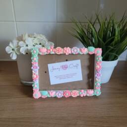 Pink Flower Resin Decals Deep Box Photo Frame 4 X 6 Inches - thumbnail 3