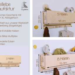 Wardrobe Children's Wardrobe With Storage For Gloves Child Room Name Individual Coat Hooks Rack Personalizable Safari - thumbnail 4