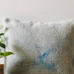 Handmade Marbled Indigo Cotton Cushion Cover Boho Home Decor - 16 X 16 In - thumbnail 4