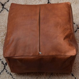 Moroccan Leather Pouf, Ottoman Pouf, Handmade Leather, Decorative Pillow, Coffee Table, Bohemian Decor, Floor Pouf, Floor Pillow, Pouf Chair - thumbnail 3
