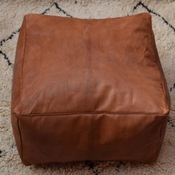 Moroccan Leather Pouf, Ottoman Pouf, Handmade Leather, Decorative Pillow, Coffee Table, Bohemian Decor, Floor Pouf, Floor Pillow, Pouf Chair - thumbnail 2