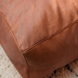 Moroccan Leather Pouf, Ottoman Pouf, Handmade Leather, Decorative Pillow, Coffee Table, Bohemian Decor, Floor Pouf, Floor Pillow, Pouf Chair - thumbnail 4