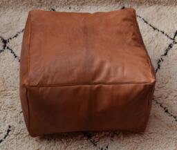 Moroccan Leather Pouf, Ottoman Pouf, Handmade Leather, Decorative Pillow, Coffee Table, Bohemian Decor, Floor Pouf, Floor Pillow, Pouf Chair