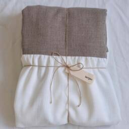 Osian Bow-Tied Linen Curtain, Two Tone Thermal Custom Curtain Panel, Drapes, For Bedroom & Livingroom, 1Pc - thumbnail 4