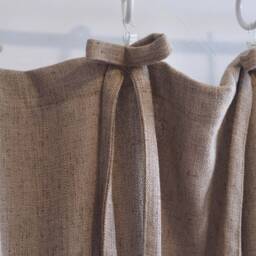 Osian Bow-Tied Linen Curtain, Two Tone Thermal Custom Curtain Panel, Drapes, For Bedroom & Livingroom, 1Pc - thumbnail 2