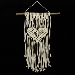 Macrame Wall Hanging Valentine's Day Gift For Her Romantic Decor Bohemian Home Heart Boho Wedding Idea Rustic Decorations - thumbnail 3