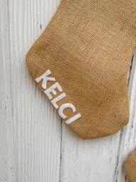 Red Burlap & Lace Christmas Stocking-Personalize With A Name-Shabby Chic-Natural/Folk/Country/Rustic-4 Colors Available-Customize - thumbnail 3