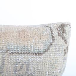 Handmade Turkish Kilim Pillow Cover Vintage Wool, Geometric Lumbar - 12x20 - thumbnail 3