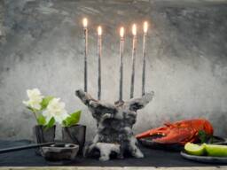 Wabi Sabi Candelabra, Ceramic Candle Holder, Stand For Fin Three & Five Candles, Art Sculpture Home