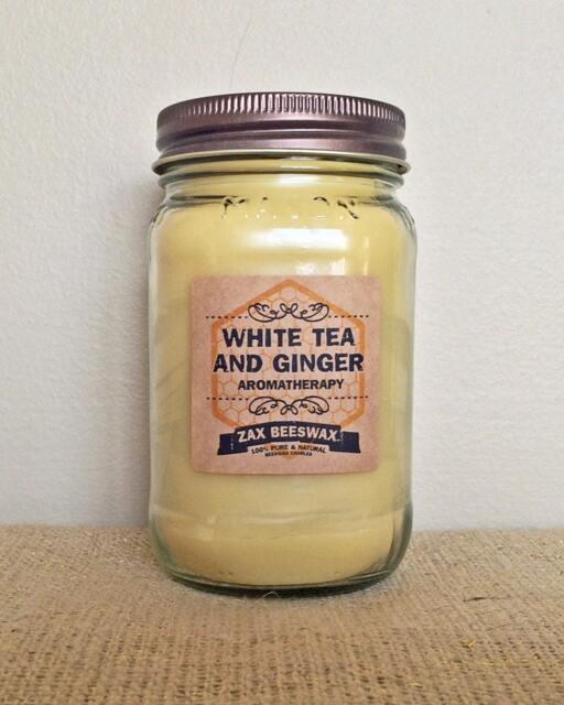 16Oz White Tea & Ginger Aromatherapy Beeswax Mason Jar Candle - image 1