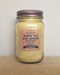 16Oz White Tea & Ginger Aromatherapy Beeswax Mason Jar Candle - thumbnail 1
