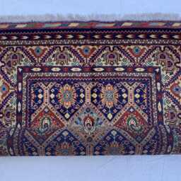 Handmade Wool Kashi Rug Multi-Colored Boho Area Rug - 5.2x3.1 Ft - thumbnail 2