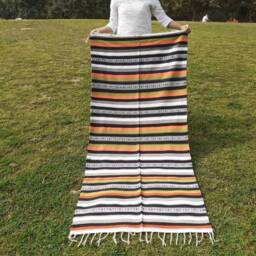 Artisan Organic Cotton Yoga Rugs, Handwoven Meditation Floor Mat, Indian Handloomed Rug, Cotton Mat, Natural Fibre Rug - thumbnail 2
