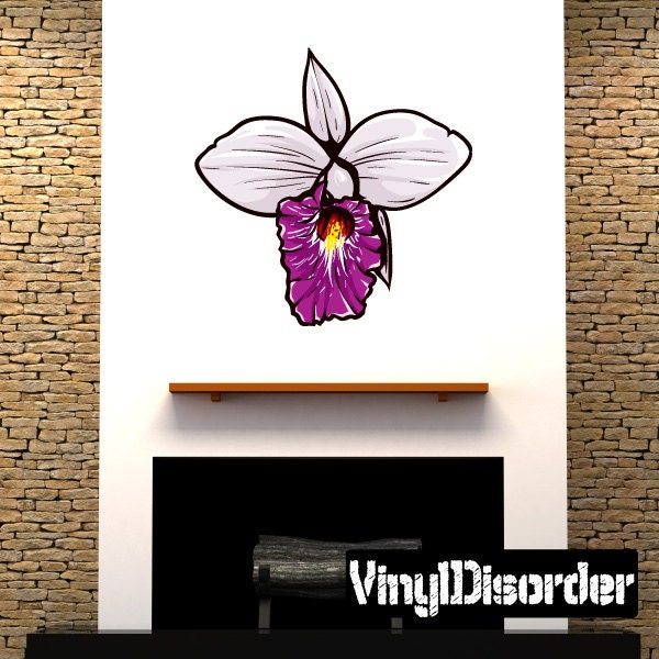 Floral Flower Wall Decal - Fabric Vinyl Removable & Reusable Floralfloweruscolor036Et