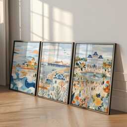 Set Of 3 Southport Posters, UK Coastal Wall Art, Seaside Print Set, Beach Decor, Modern Travel Artwork, British Landscape - thumbnail 3