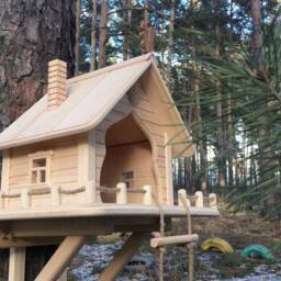 Wooden Squirrel Feeder, Personalized House, Garden Decore - thumbnail 3