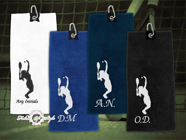 Personalized Embroidered Tennis Towel Microfibre Sports Gift - image 1