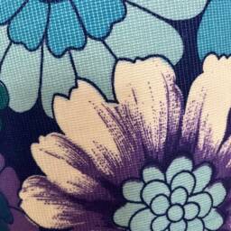 Vintage Blue Floral Fabric Lampshade, 1960S/70S Style - 30cm - thumbnail 4