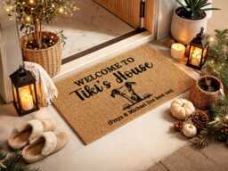 Custom Pet Boss Sign - Tiki's House Welcome Mat Durable Coir Entryway D??cor - thumbnail 1