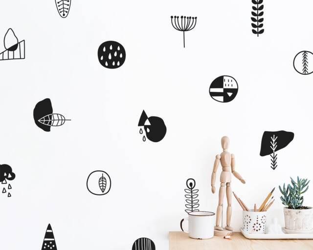 Modern Scandinavian Wall Decals - Geometric Decals, Vinyl Nordic Style Home Decor, Nursery - image 1