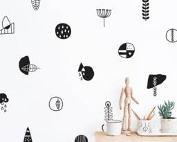 Modern Scandinavian Wall Decals - Geometric Decals, Vinyl Nordic Style Home Decor, Nursery - thumbnail 1