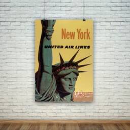 statue Of Liberty Poster Vintage New York Travel Print - thumbnail 1