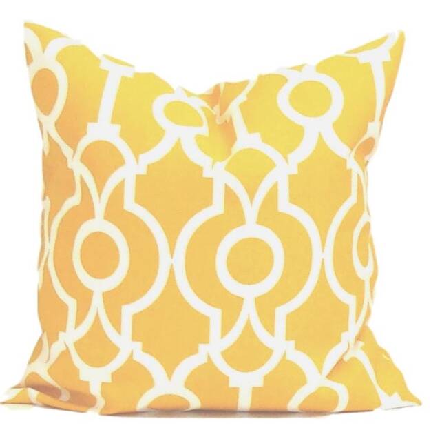 Outdoor Yellow Pillow Cover, Throw Covers For 20x20 Pillow, 16x16 18x18 All Sizes - image 1