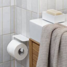 Minimalist Farmhouse White Toilet Paper Holder To Modern Bathroom Diara, Bathroom Accessories Set, Toilet Paper Holders, Dabstory - thumbnail 2