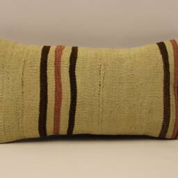 Bohemian Cushion Wool Pillow Sofa Pillow Bed 10x20 in Lumbar Kilim Throw 4Yef-581 - thumbnail 2