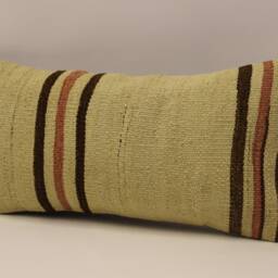 Bohemian Cushion Wool Pillow Sofa Pillow Bed 10x20 in Lumbar Kilim Throw 4Yef-581 - thumbnail 3