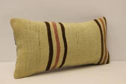 Bohemian Cushion Wool Pillow Sofa Pillow Bed 10x20 in Lumbar Kilim Throw 4Yef-581