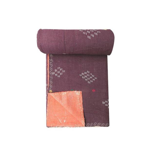 Handmade Vintage Cotton Kantha Quilt Sari Patchwork Bohemian Throw - image 1