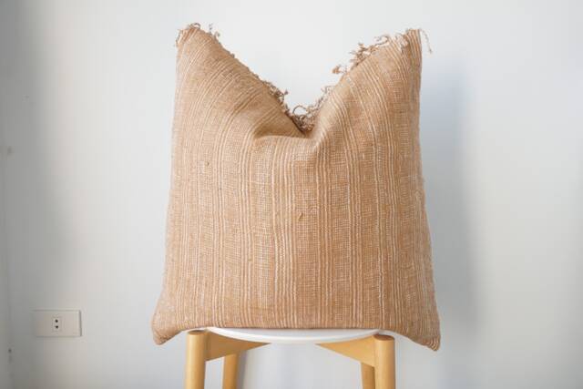 Brown Tribal Hemp Hand Woven Natural Dye Color Pillow Cover - image 1