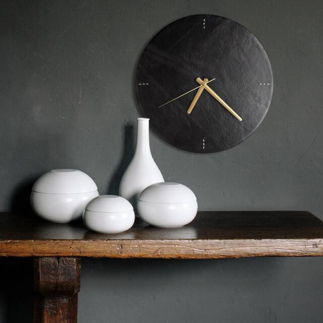Modern Leather Wall Clock, Minimalist Home Decor, Silent Mechanism - image 1