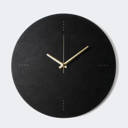 Modern Leather Wall Clock, Minimalist Home Decor, Silent Mechanism - thumbnail 2