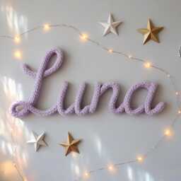 Handmade Knitted Wire Name Sign Nursery Wall Decor - thumbnail 3