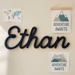 Handmade Knitted Wire Name Sign Nursery Wall Decor - thumbnail 2
